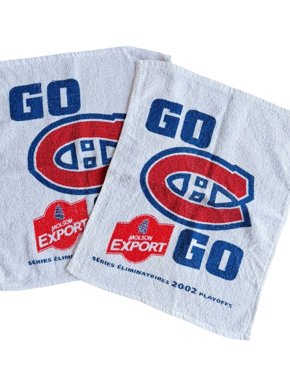 VTG Montreal Canadiens 2002 Playoffs Rally Towels Molson Export Lot of 2